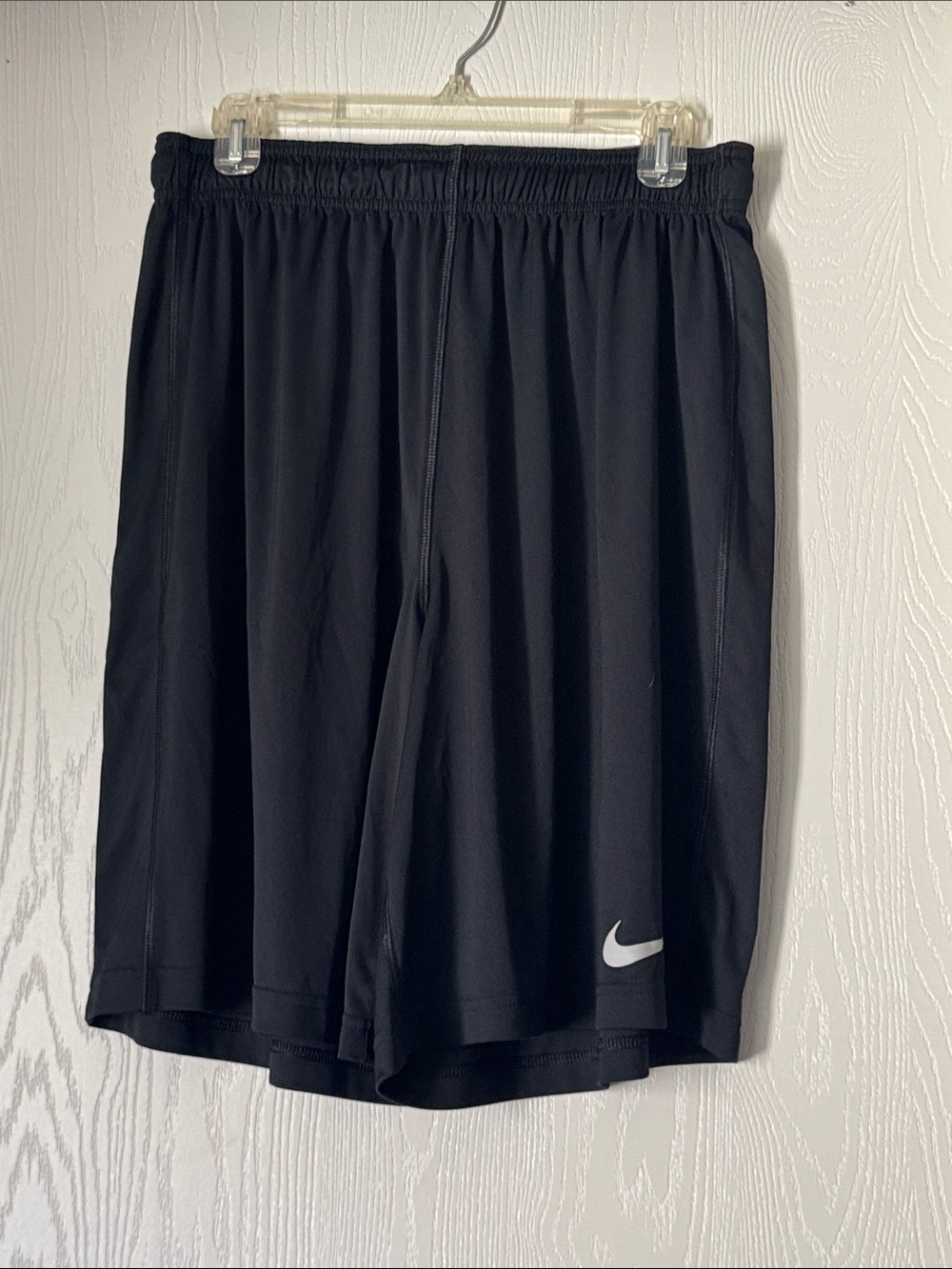 Nike Men’s Black Athletic Shorts with White Swoosh